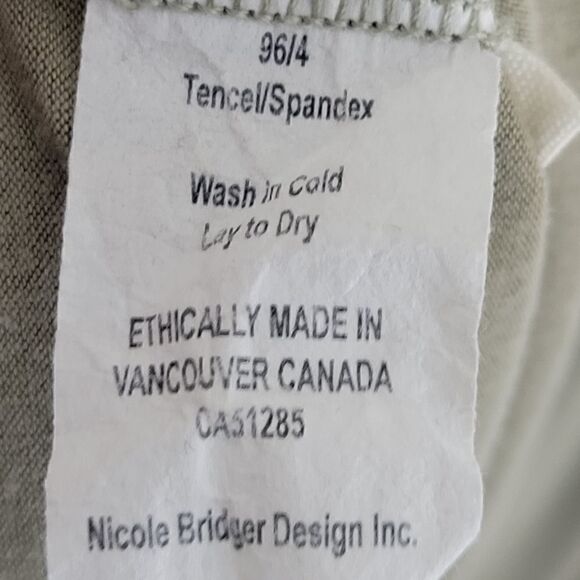 Nicole Bridger Vancouver Khaki Green Jersey Dress with Draping Plunge Neckline - Picture 6 of 6